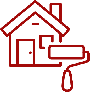 Haus mit Farbrolle Icon